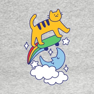 Cat Flying On A Skateboard T-Shirt